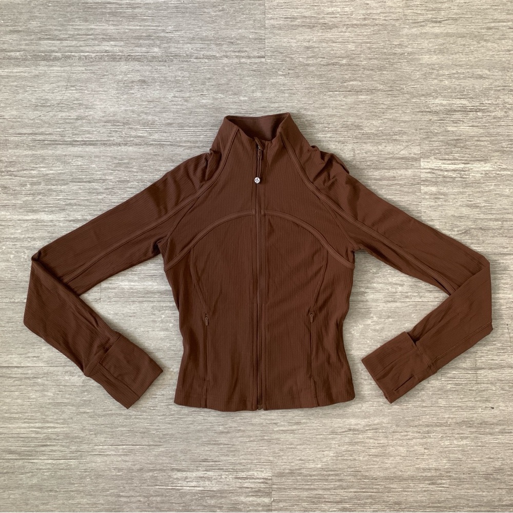 RARE Lululemon Ribbed Nulu Cropped Define Jacket Java Brown Size 4 XS